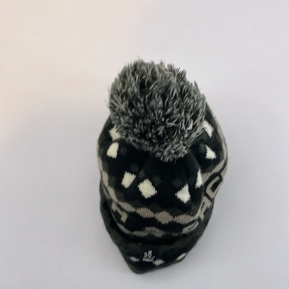 The North Face Winter Knit Beanie Hat Ski Tuke V Black, Cream, Olive Argyle